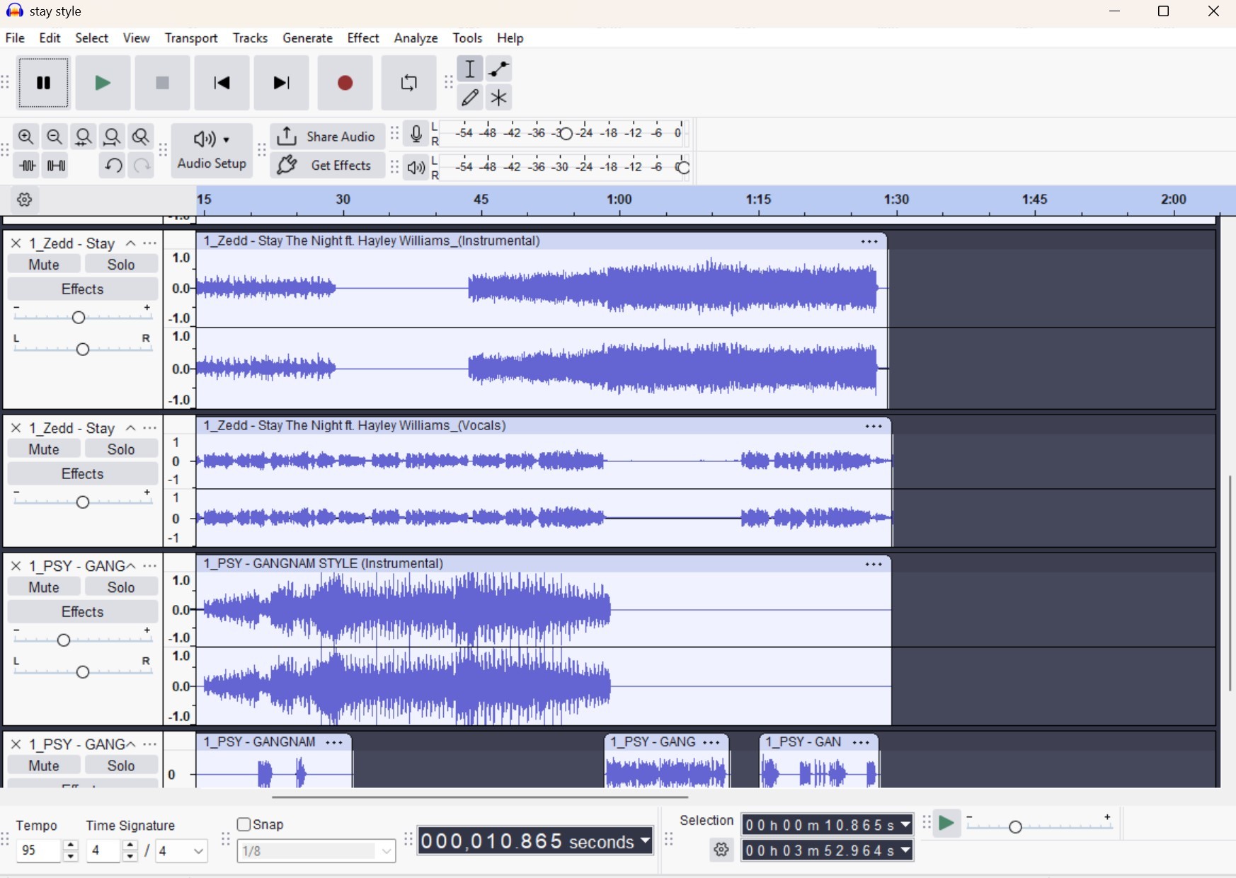 Screenshot of the Audacity interface.