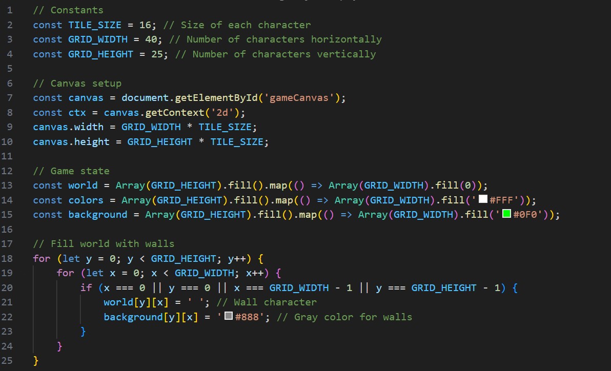 JavaScript snippet for my game