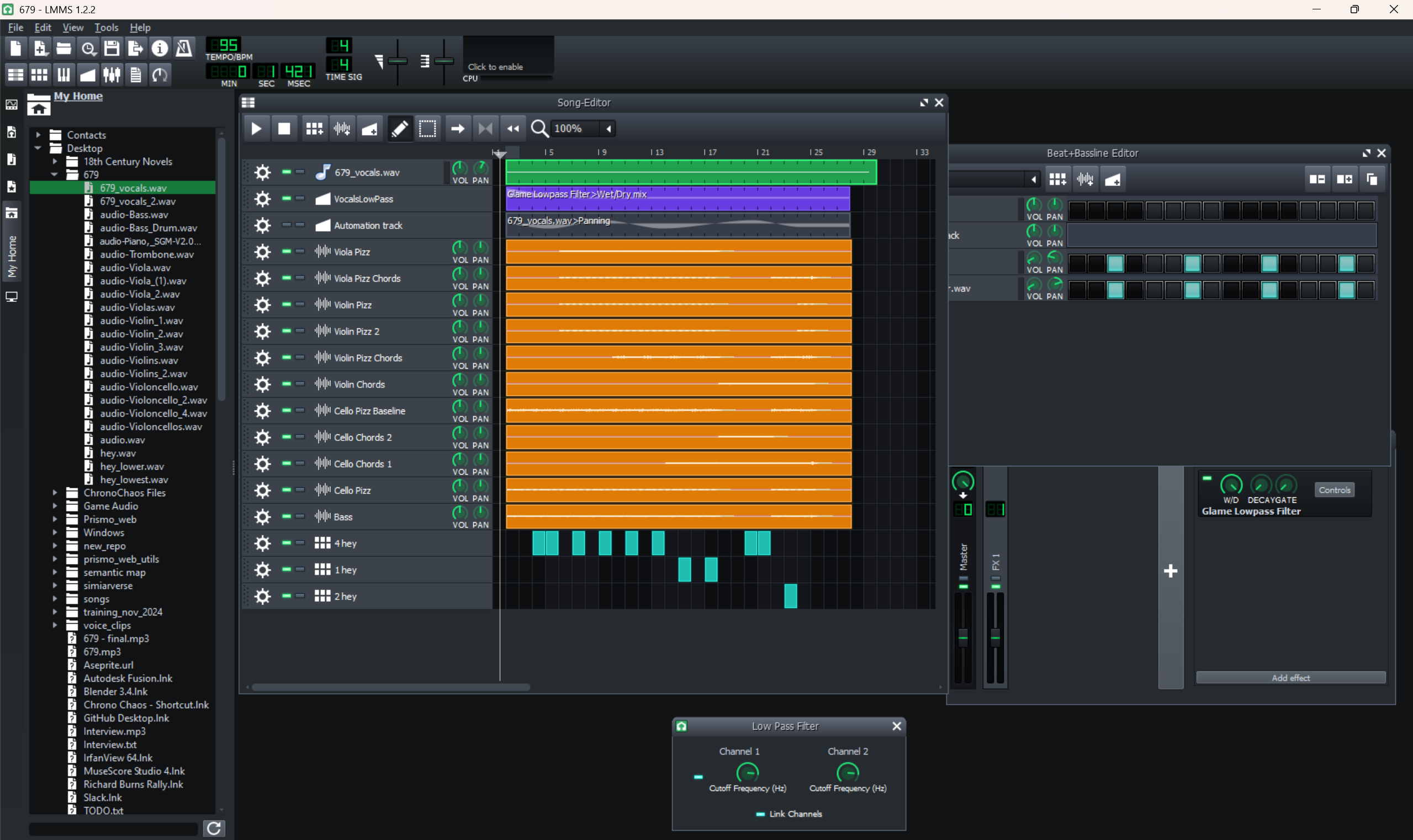 Screenschot of LMMS, a Digital Audio Workstation