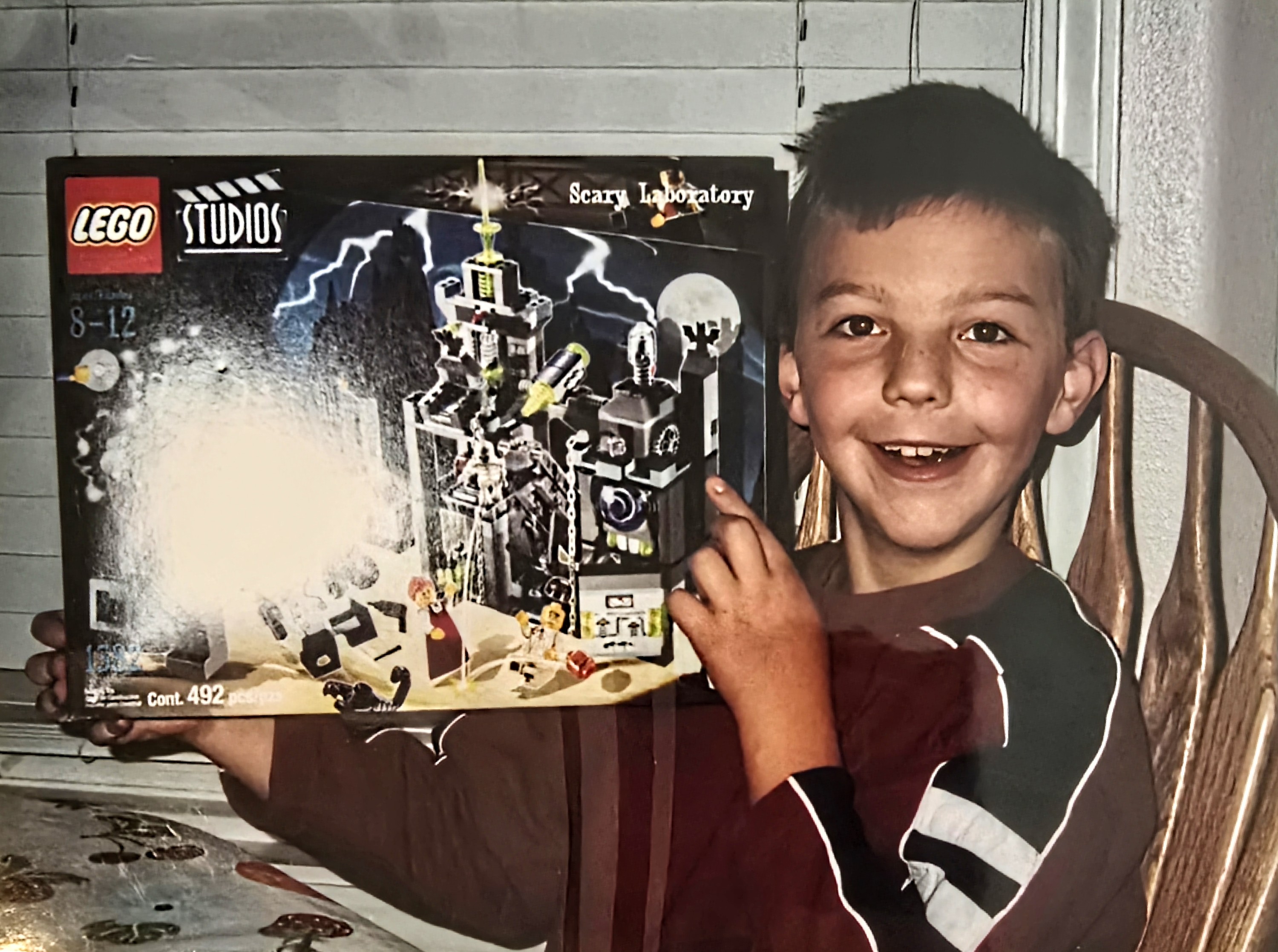Me with Lego Scary Monster Laboratory on my 8th birthday.