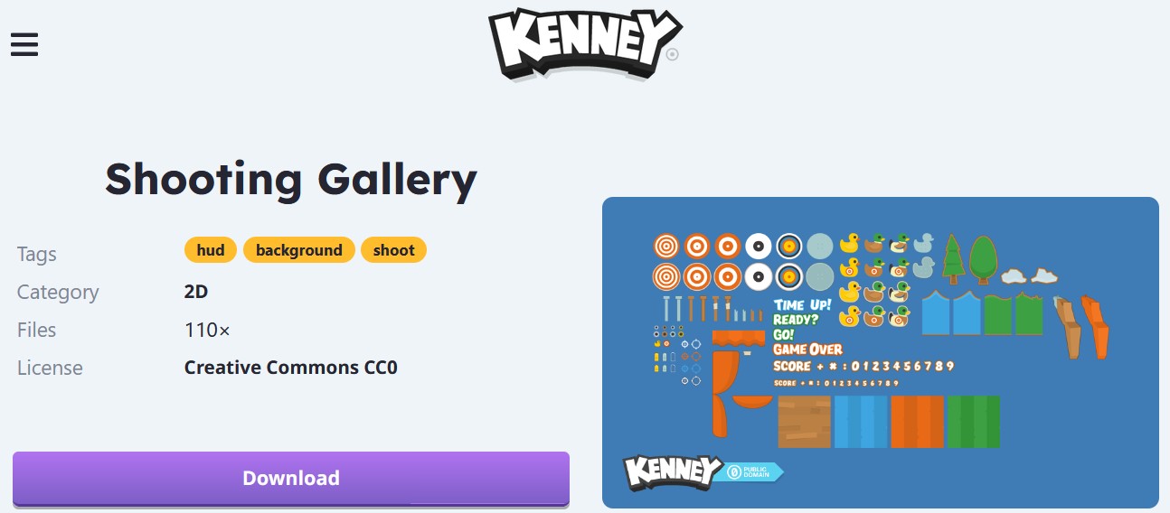 Kenney Shooting Gallery Asset Pack