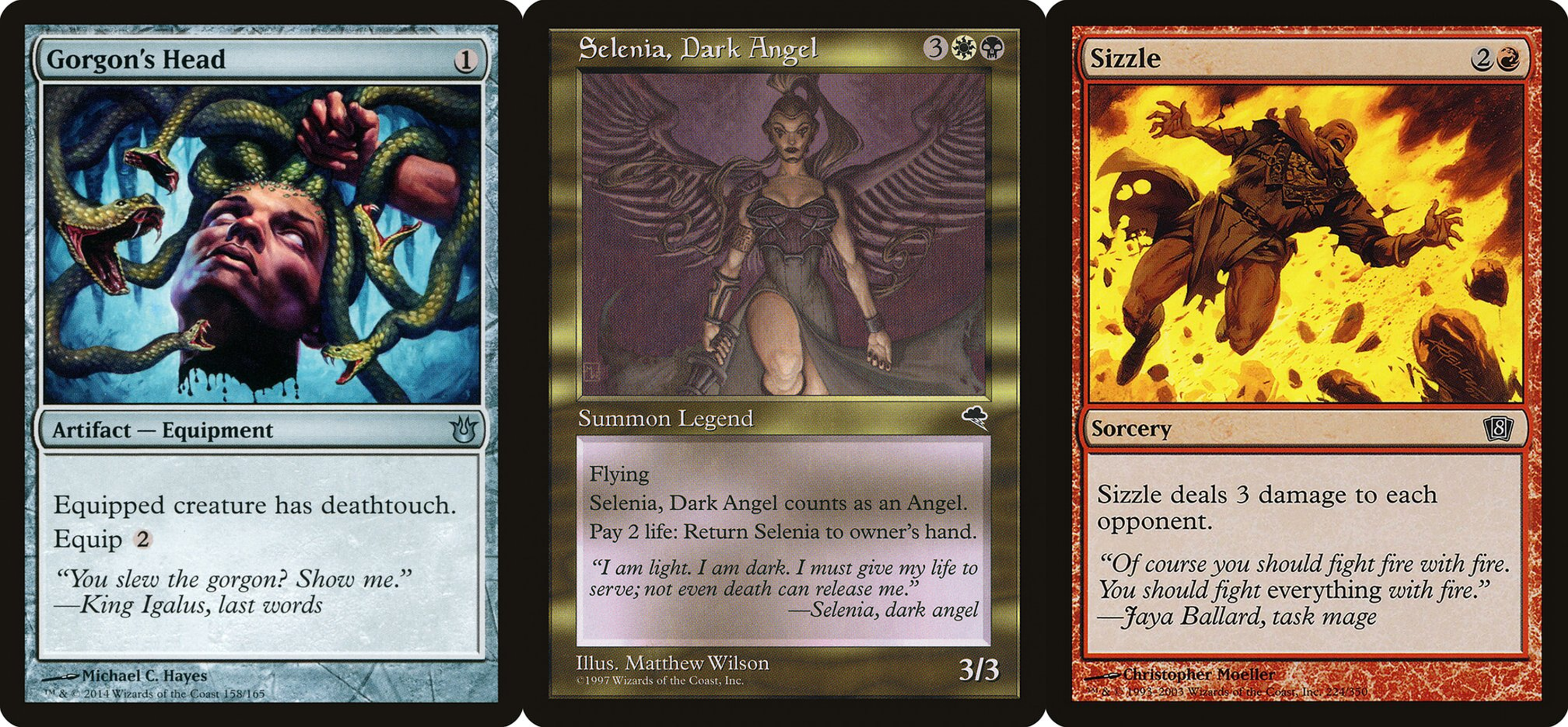 A few Magic cards with fun flavor texts.