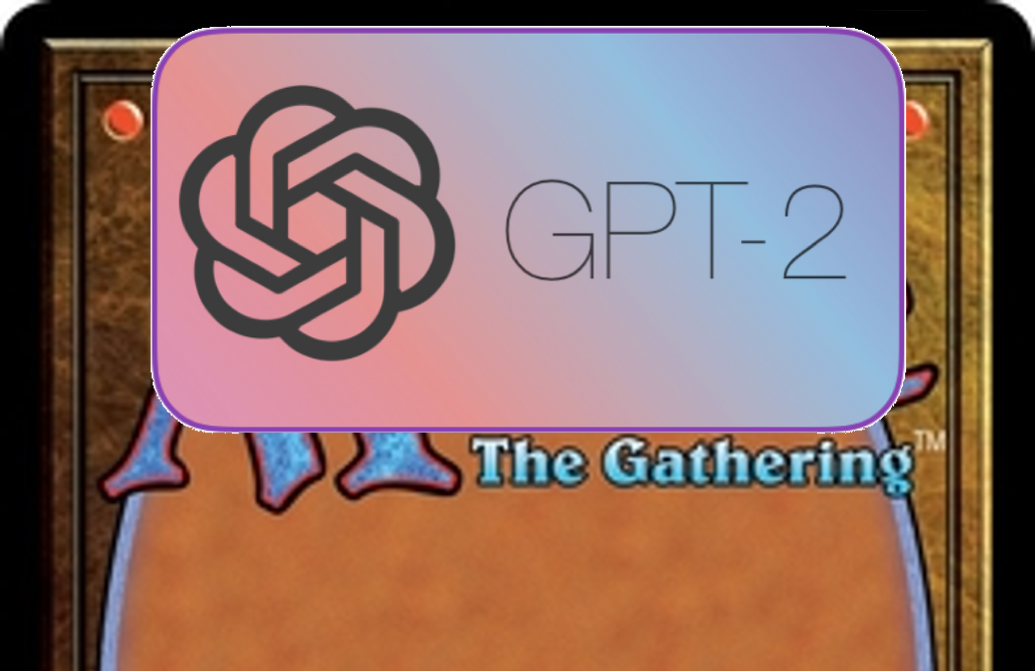 Magic: the Gathering Card Back with overlaid GPT-2 Logo