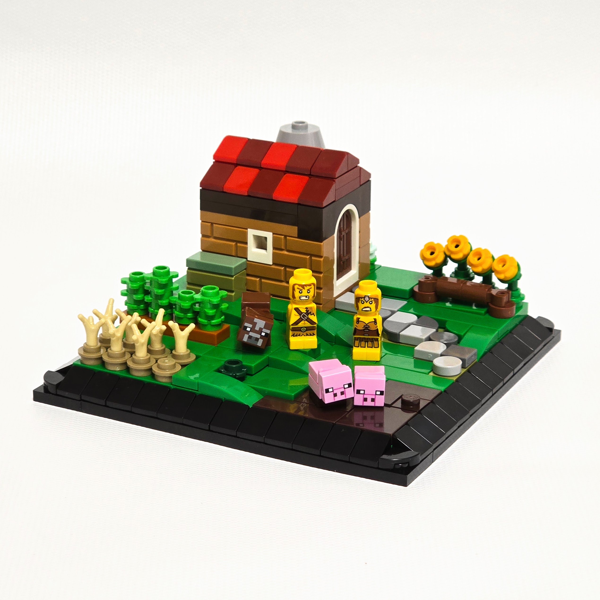 Lego heroica-scale farm, created by Alex Lyman