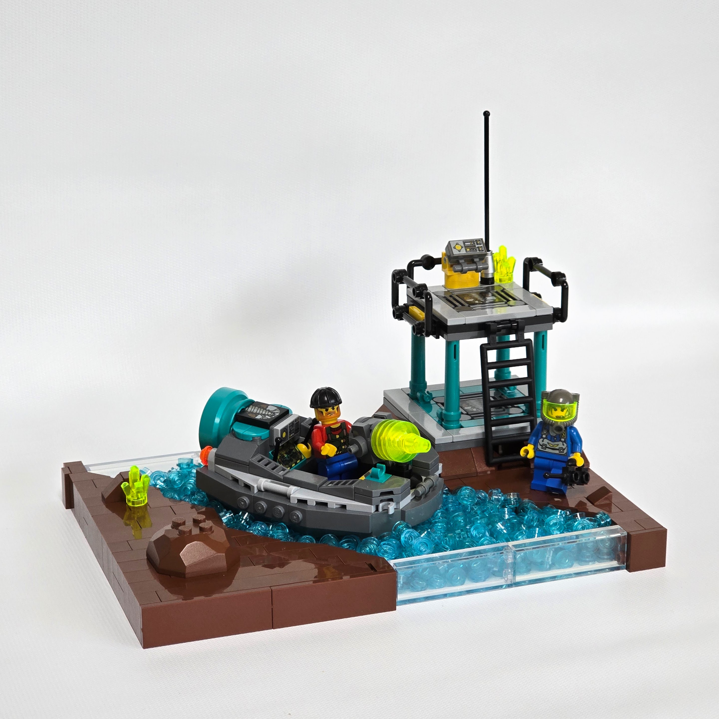 Lego Rock Raiders boat, created by Alex Lyman