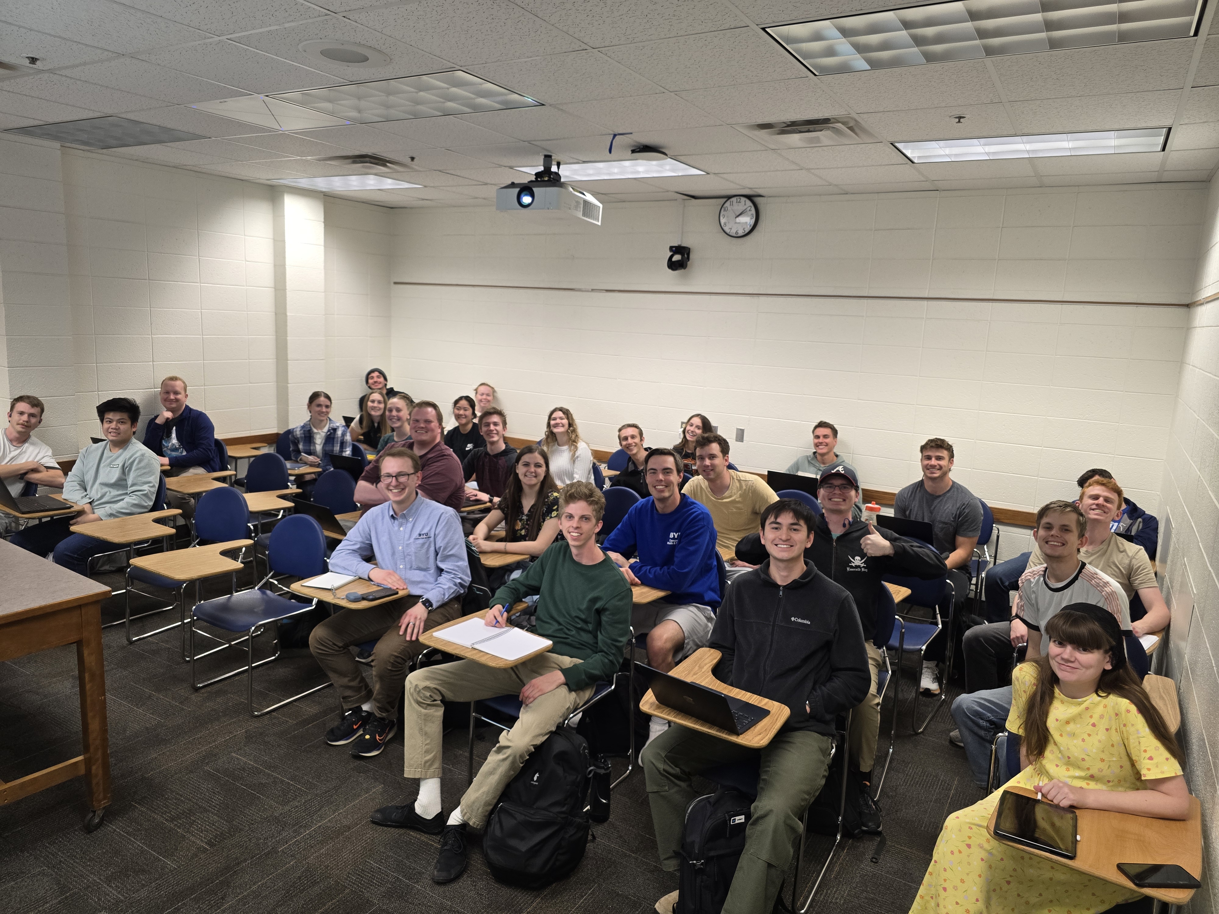 Photo of my BYU CS 270 class Winter 2026. These students were present for the final review. These students did consent to being put on my blog.