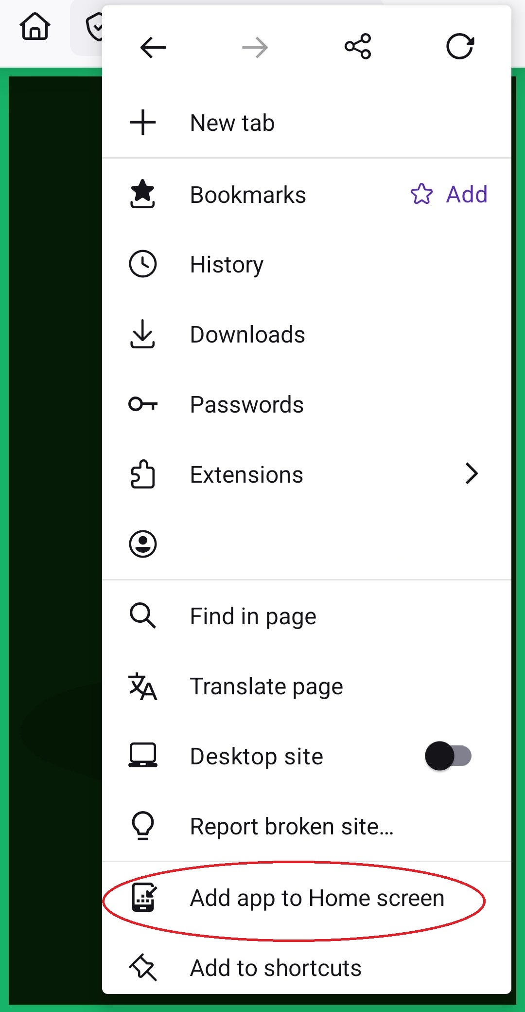 Screenshot of the TopicToggle site on Android